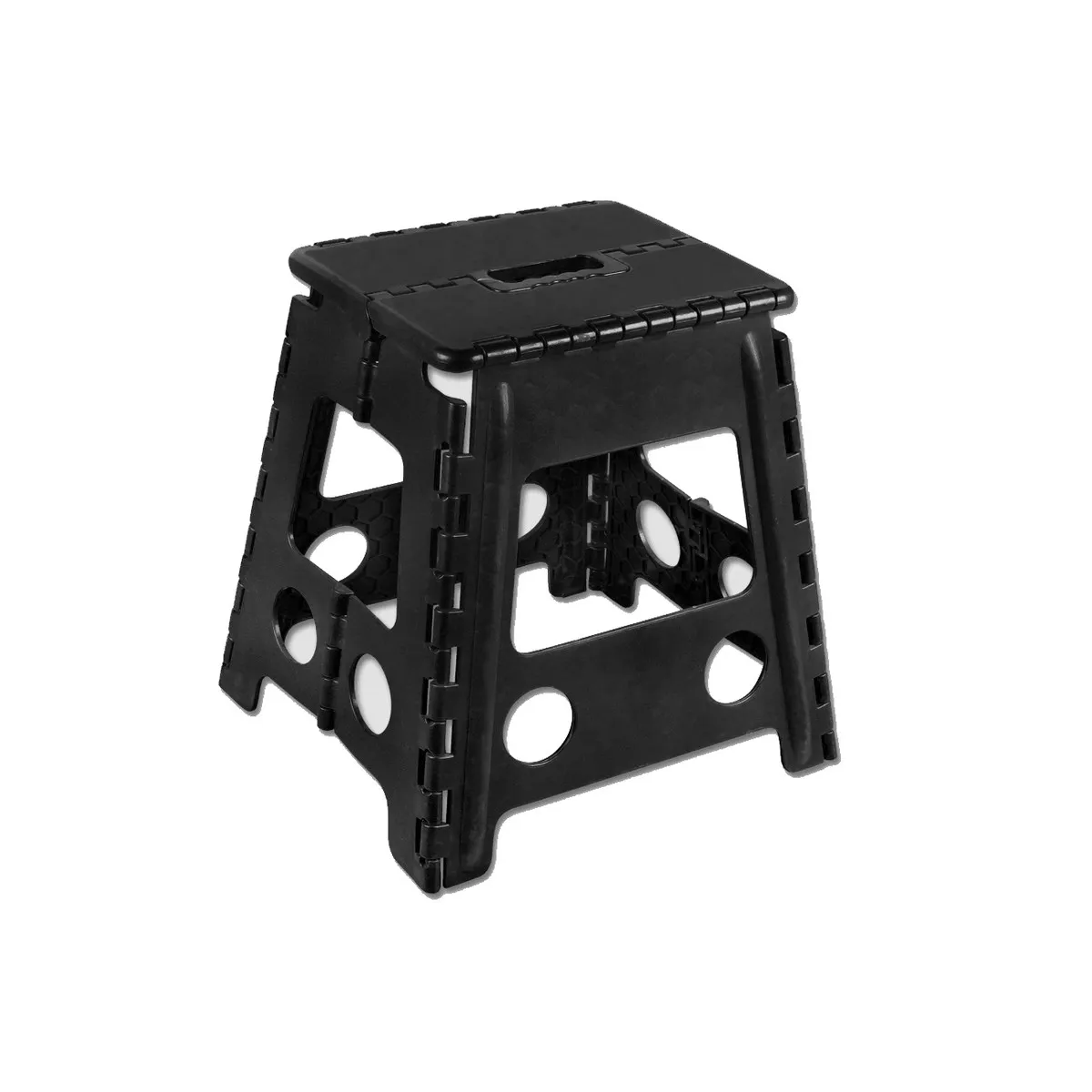 FOLDABLE PLASTIC STEP STOOL Black