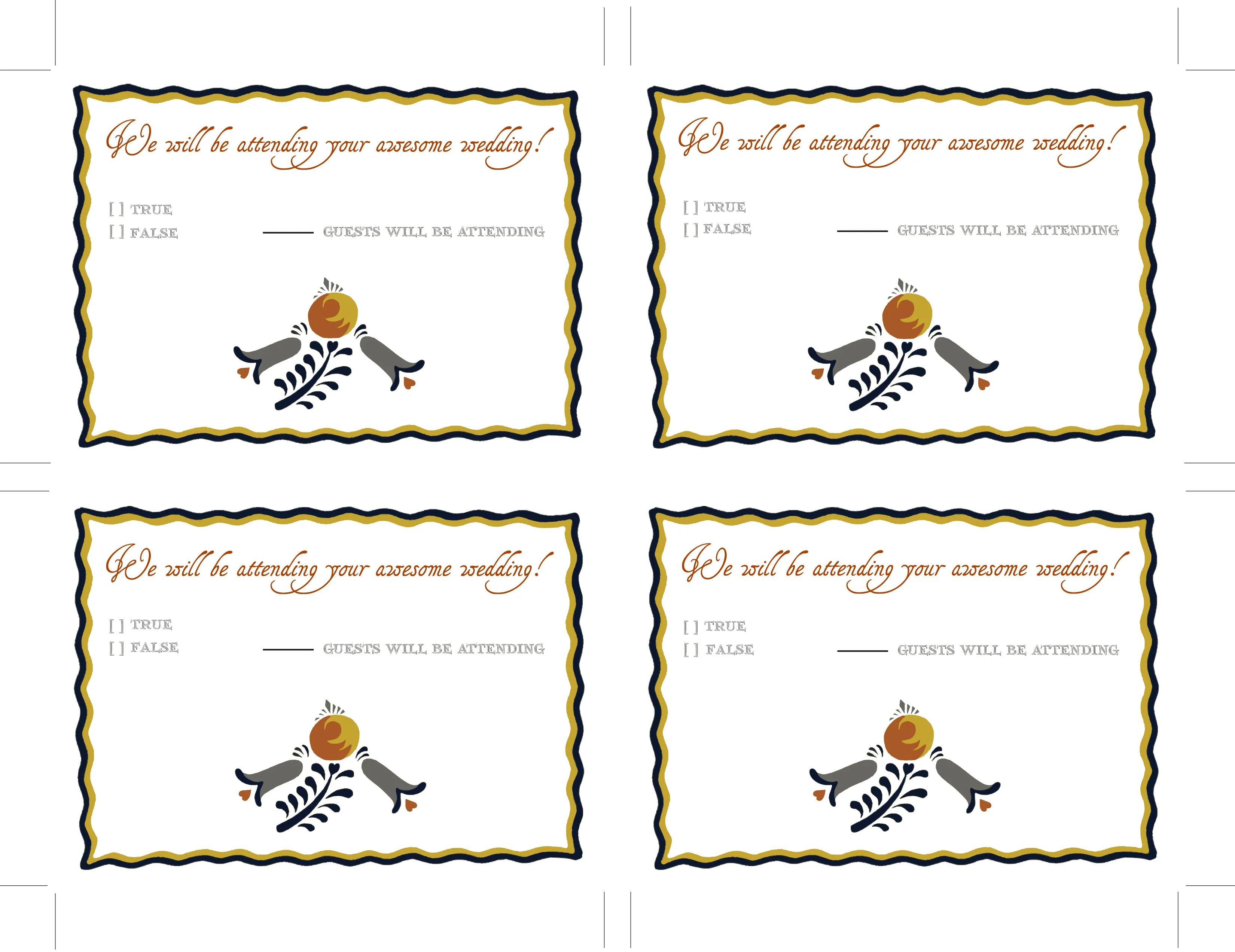 Folk DIY Wedding Invitation Suite