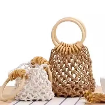 Forest Handwoven Straw Net Bag