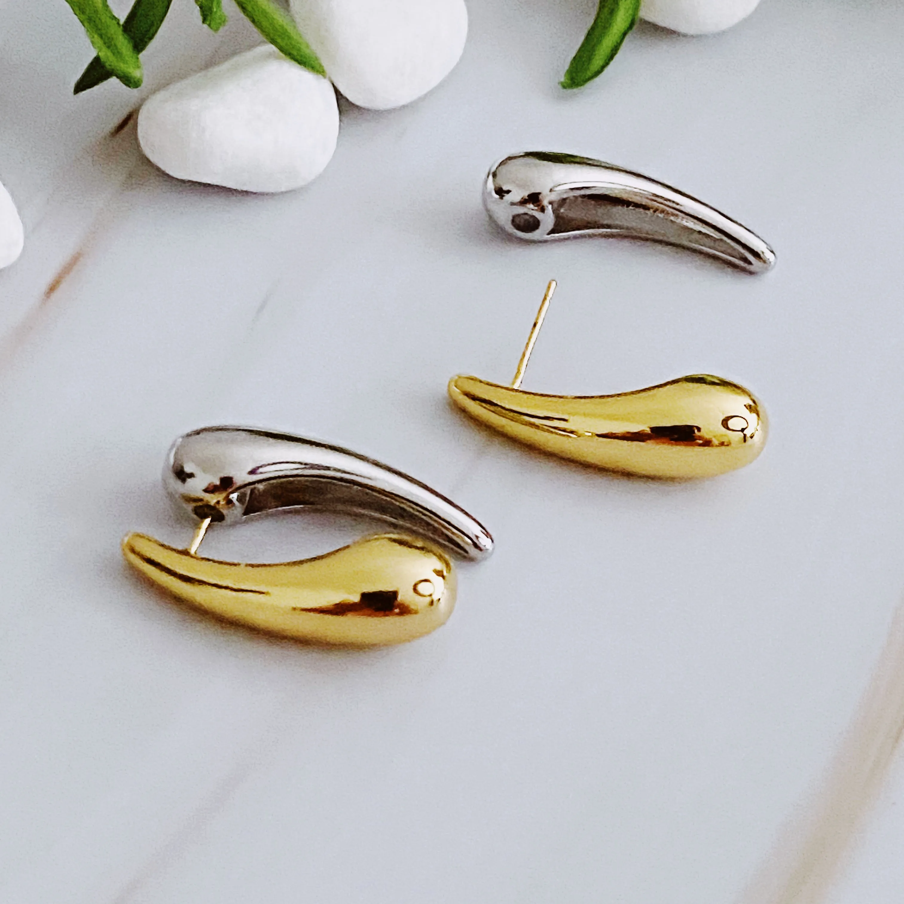 Front And Back Sleek Earrings