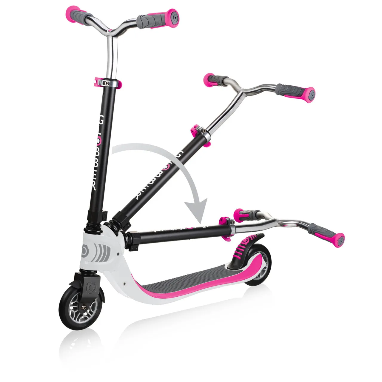 Globber Flow Foldable 125 - White / Pink (6y )