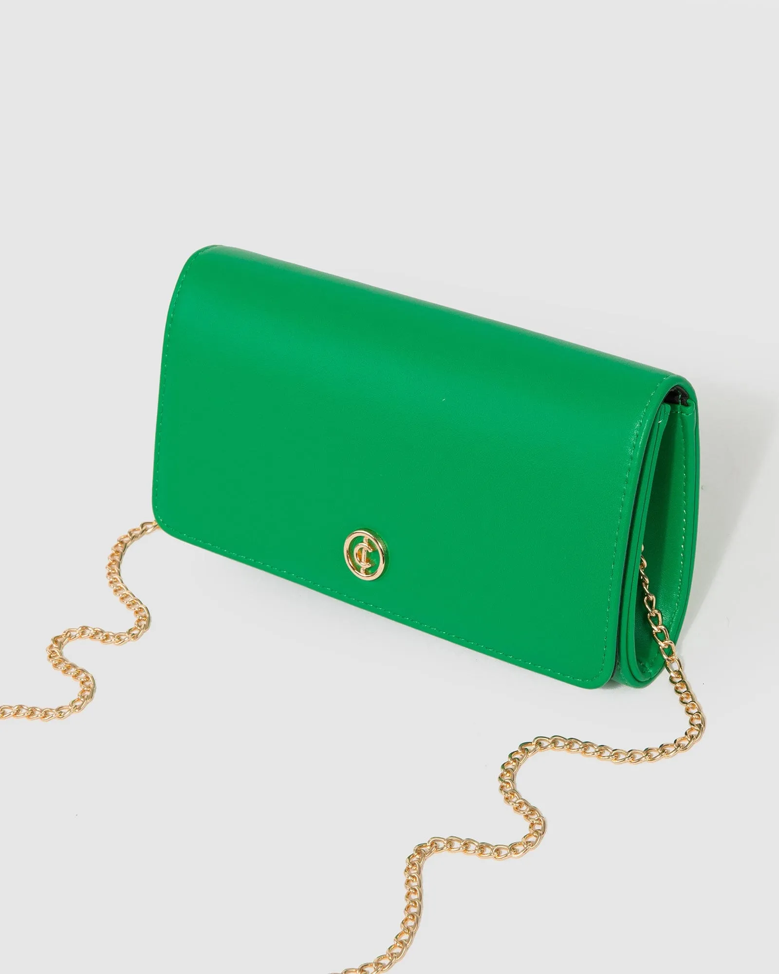 Green Meghan Flap Clutch Bag