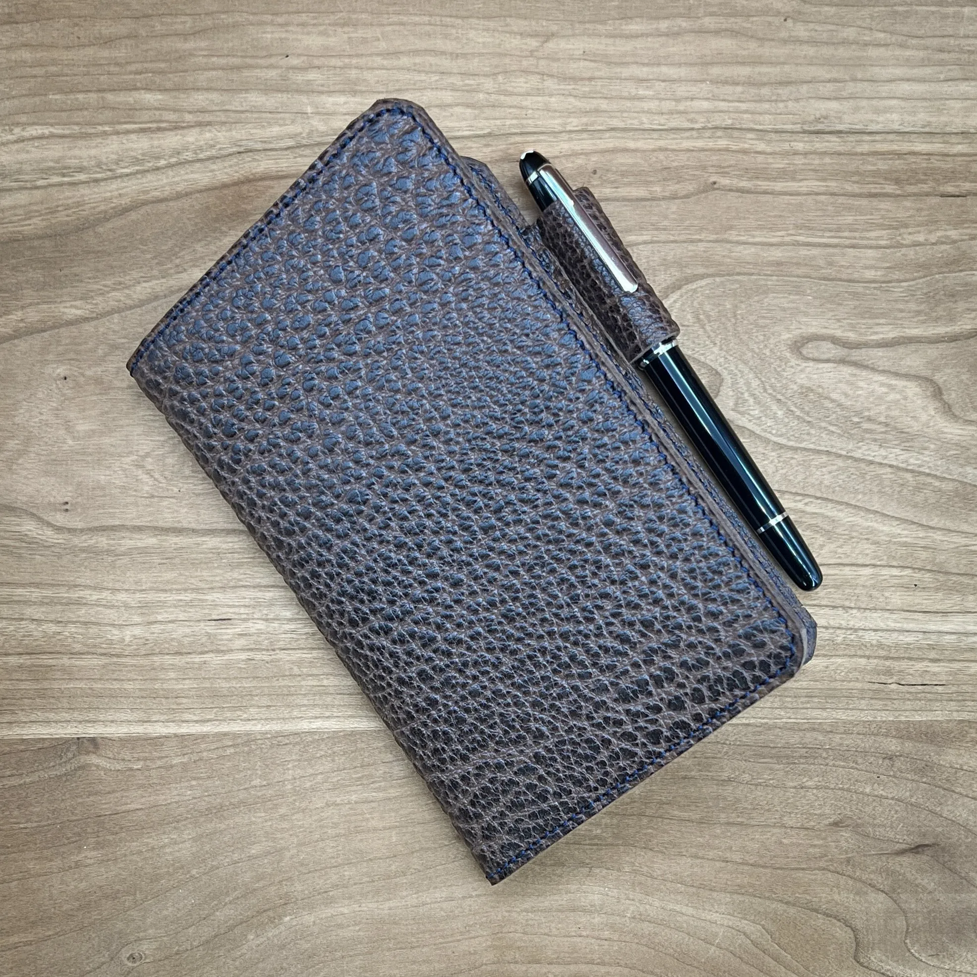 Handmade Pocket Notebook Cover in Shrunken Bison Leather | Ready to Ship