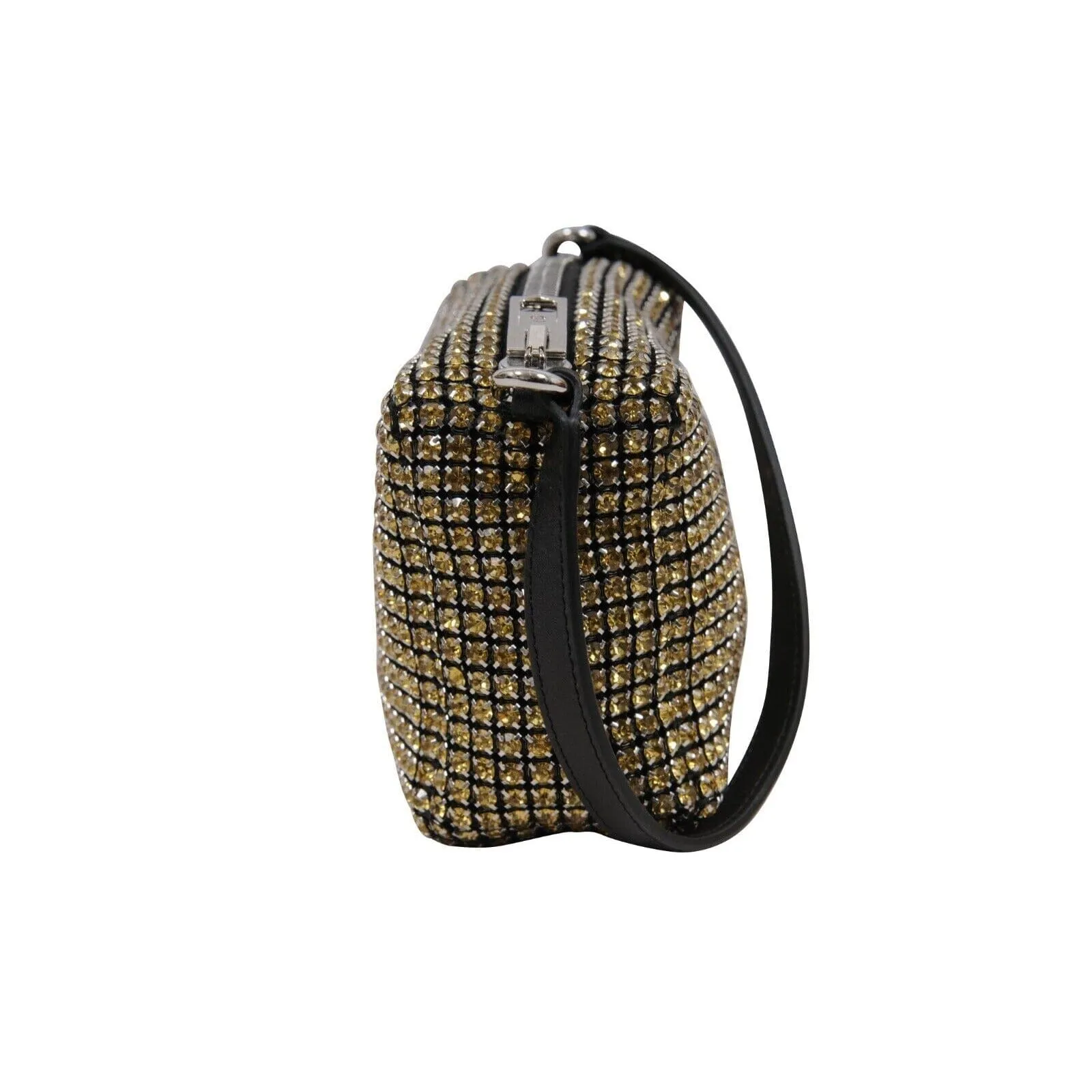 Heiress Mesh Crystal Yellow Black Rhinestone Mini Handbag