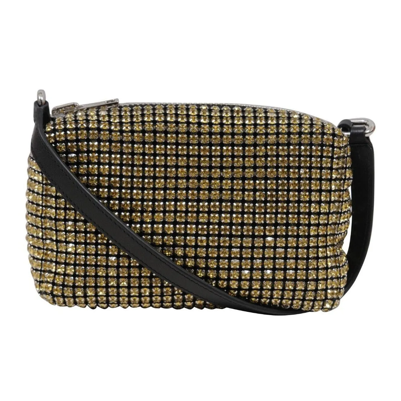 Heiress Mesh Crystal Yellow Black Rhinestone Mini Handbag