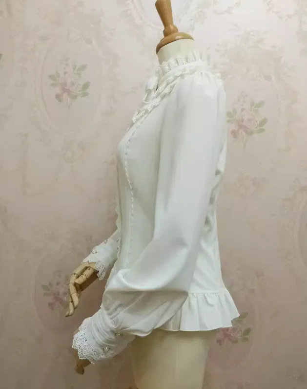 High Collar Venise Lace Blouse