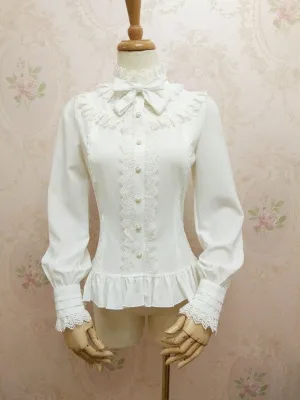 High Collar Venise Lace Blouse