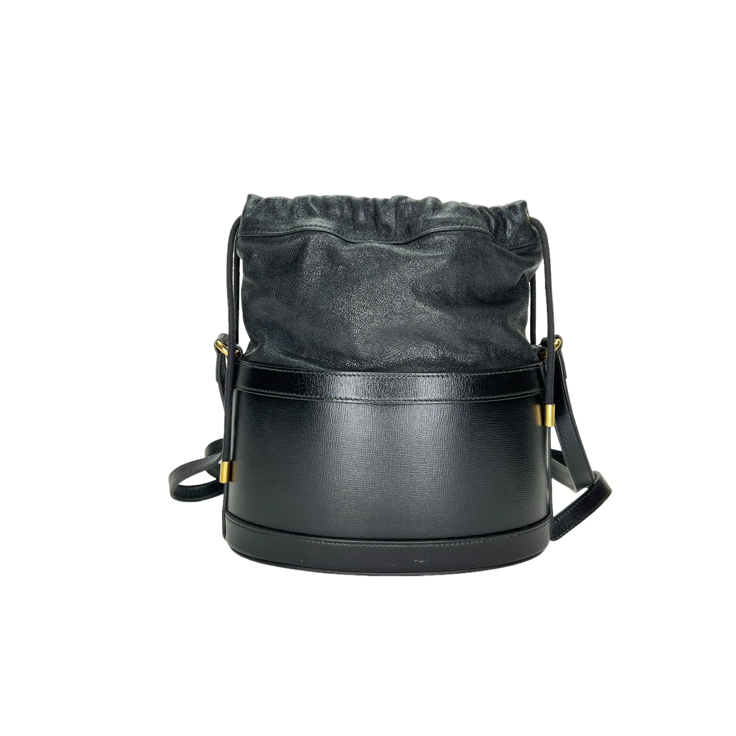 Horsebit 1955 Black Bucket Bag in Calfskin, Gold hardware