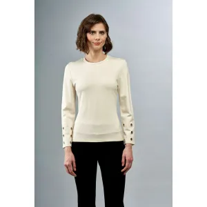 INSIGHT - Knit Top with Grommets - Vanilla