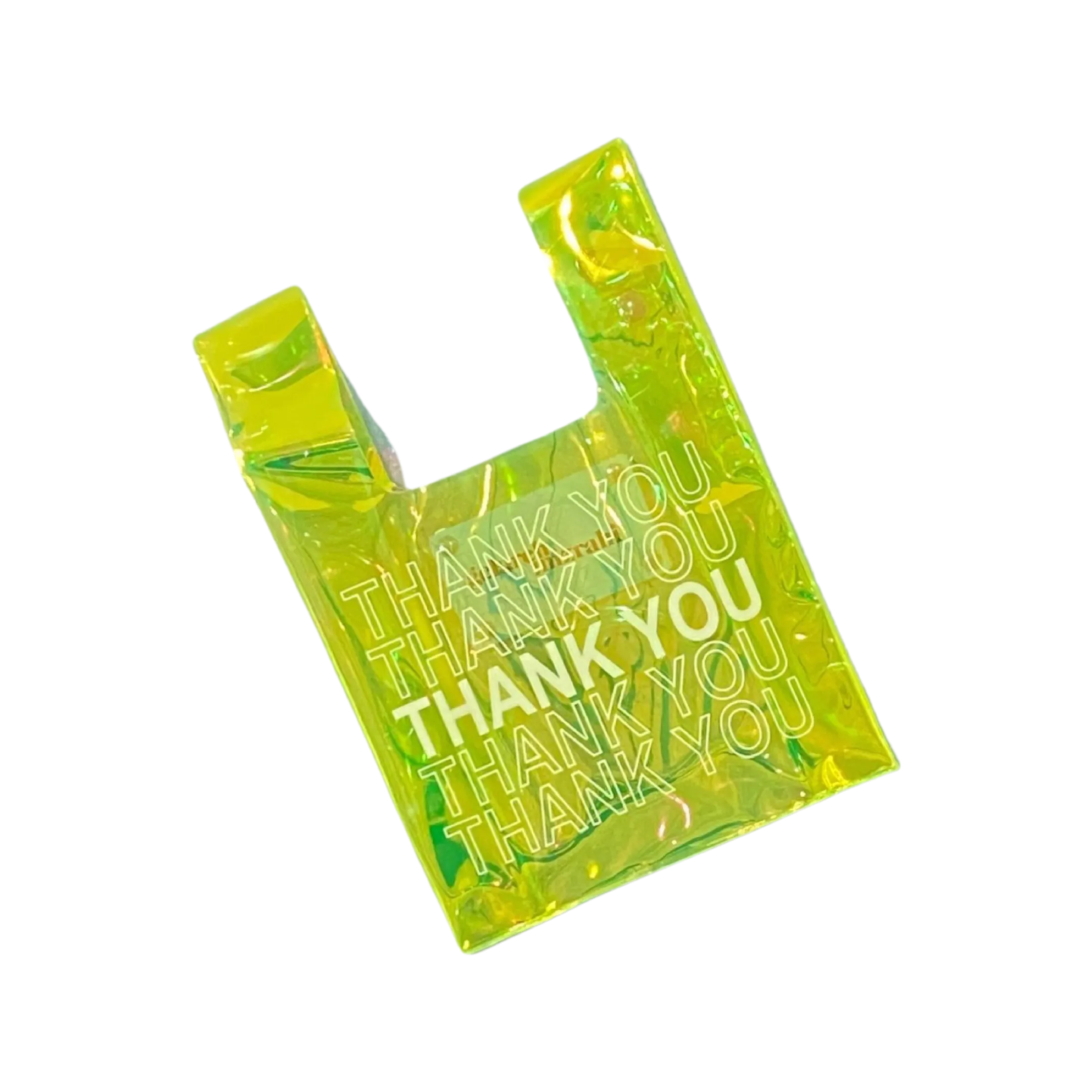 ITSY BITSY MICRO MINI THANK YOU NEON GREEN BAG