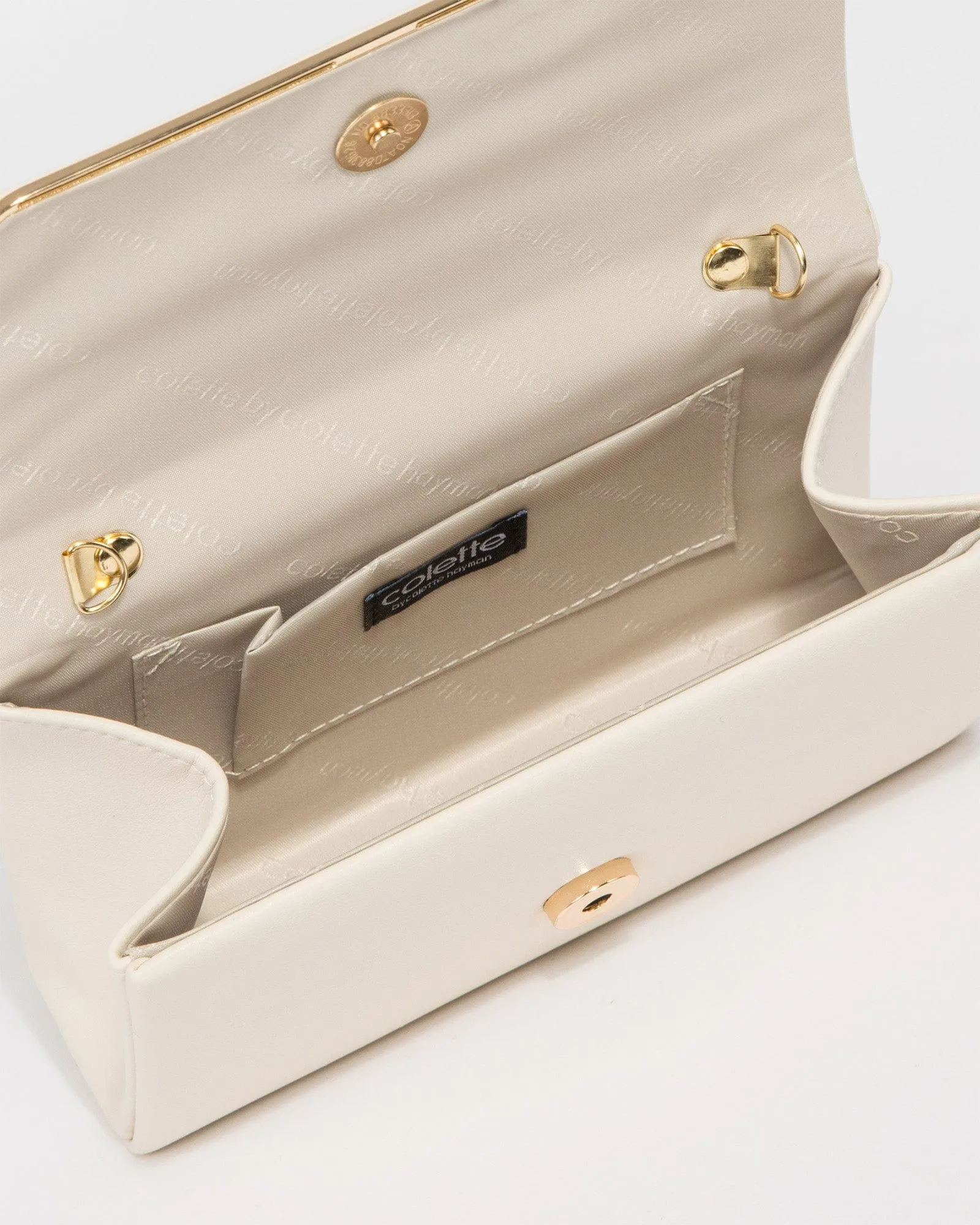 Ivory Penny Flap Clutch Bag