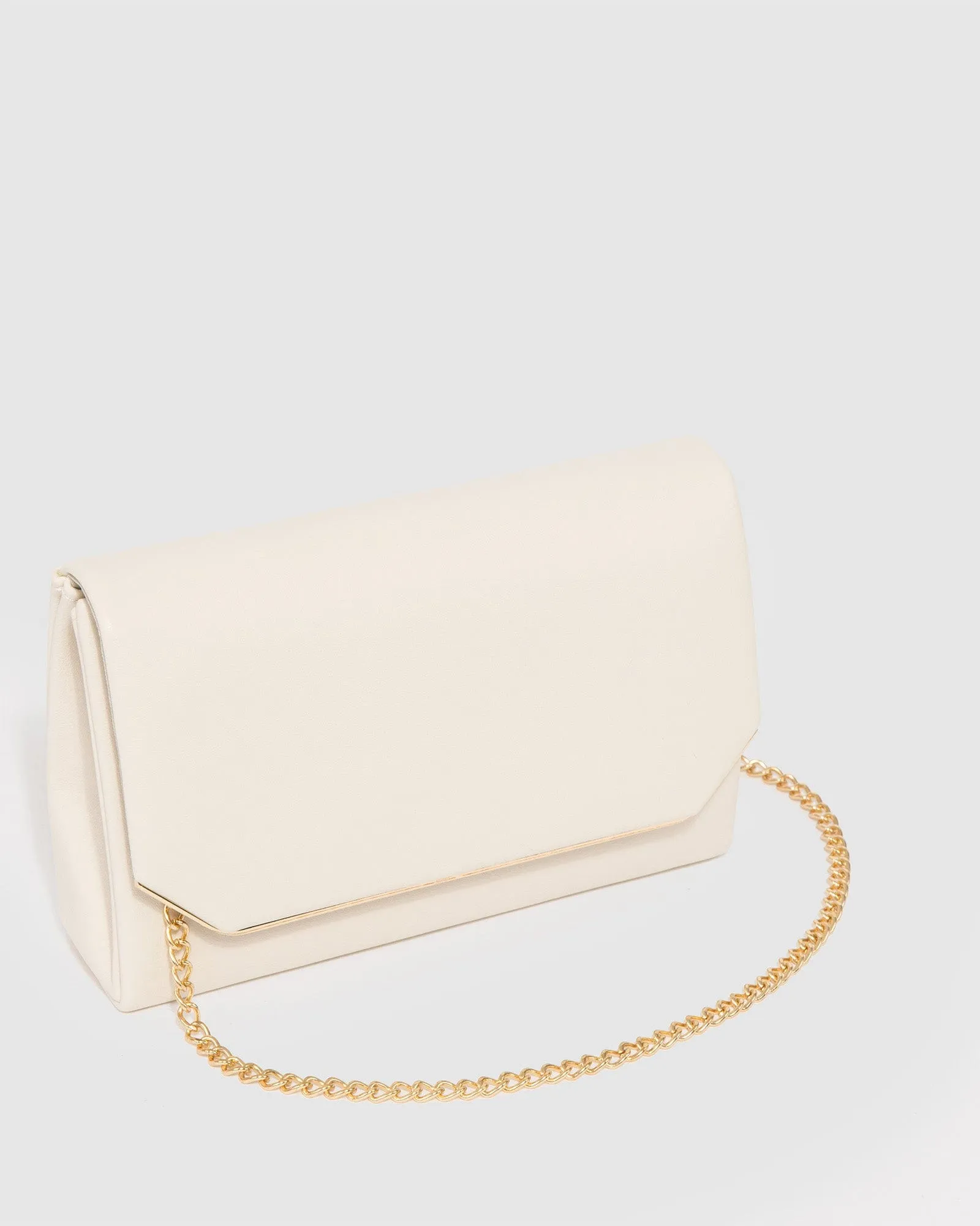 Ivory Penny Flap Clutch Bag