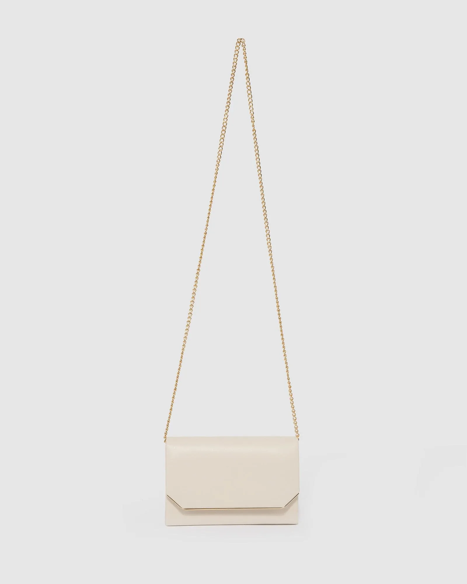 Ivory Penny Flap Clutch Bag