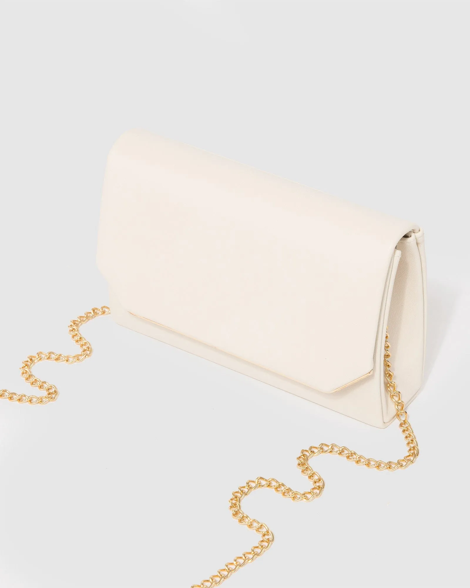 Ivory Penny Flap Clutch Bag