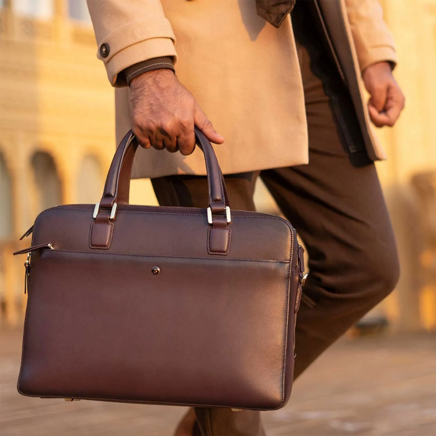 Lapis Bard Ducorium Chester 14inch Slim Laptop Business Bag - Bordeaux