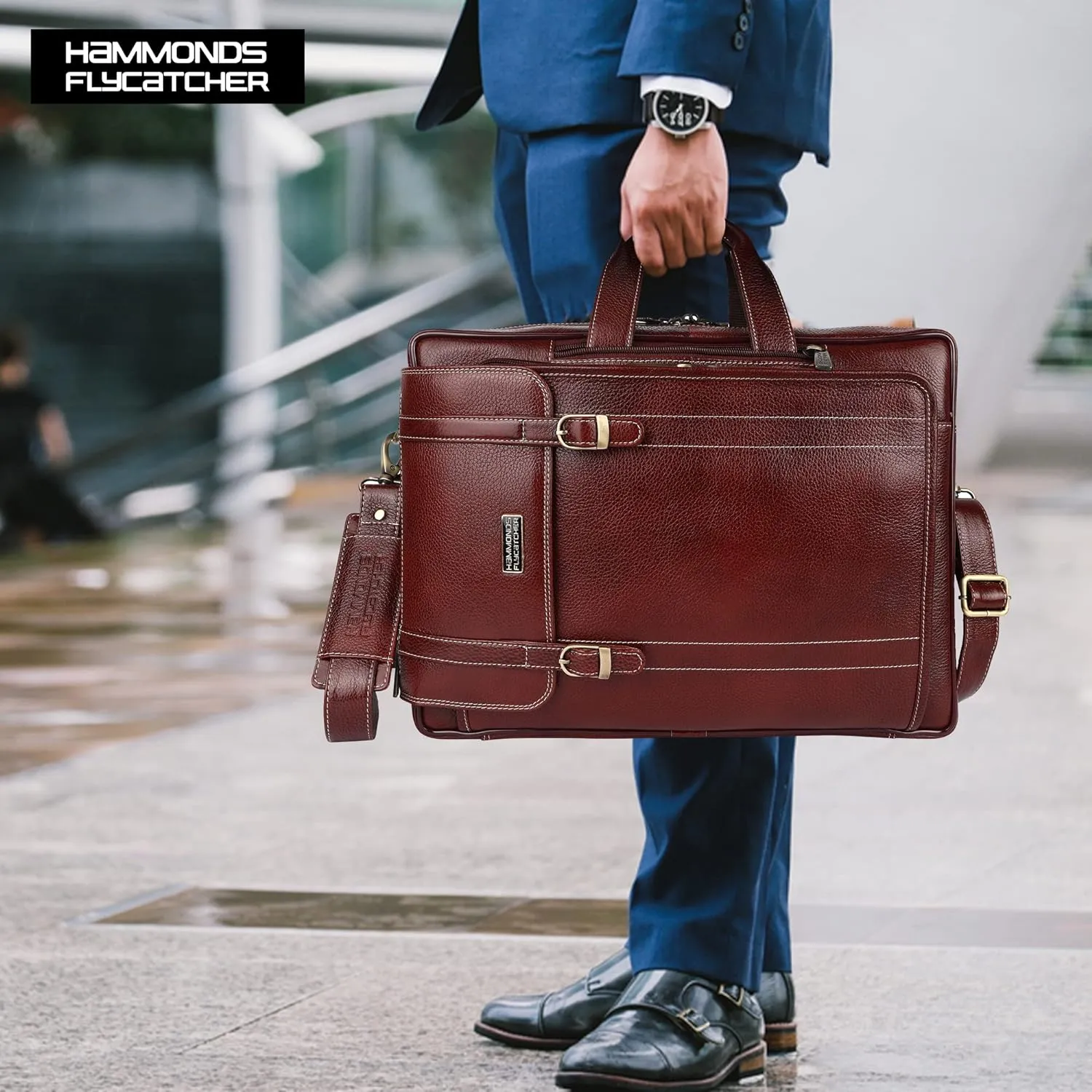 Laptop Bag for Men - Genuine Leather Office Bag - Fits upto 16 Inch Laptop/MacBook - Messenger Bag