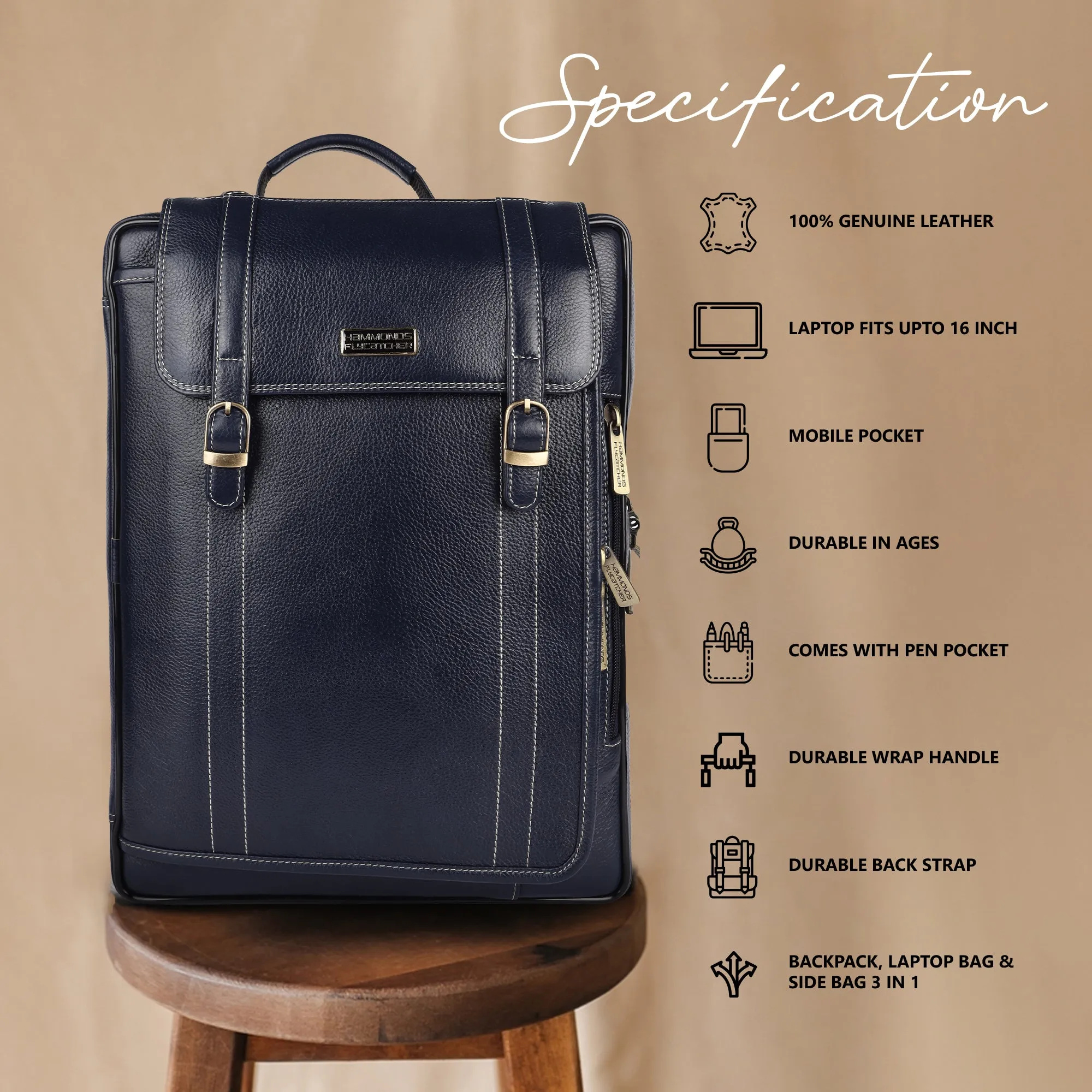 Laptop Bag for Men - Genuine Leather Office Bag - Fits upto 16 Inch Laptop/MacBook - Messenger Bag