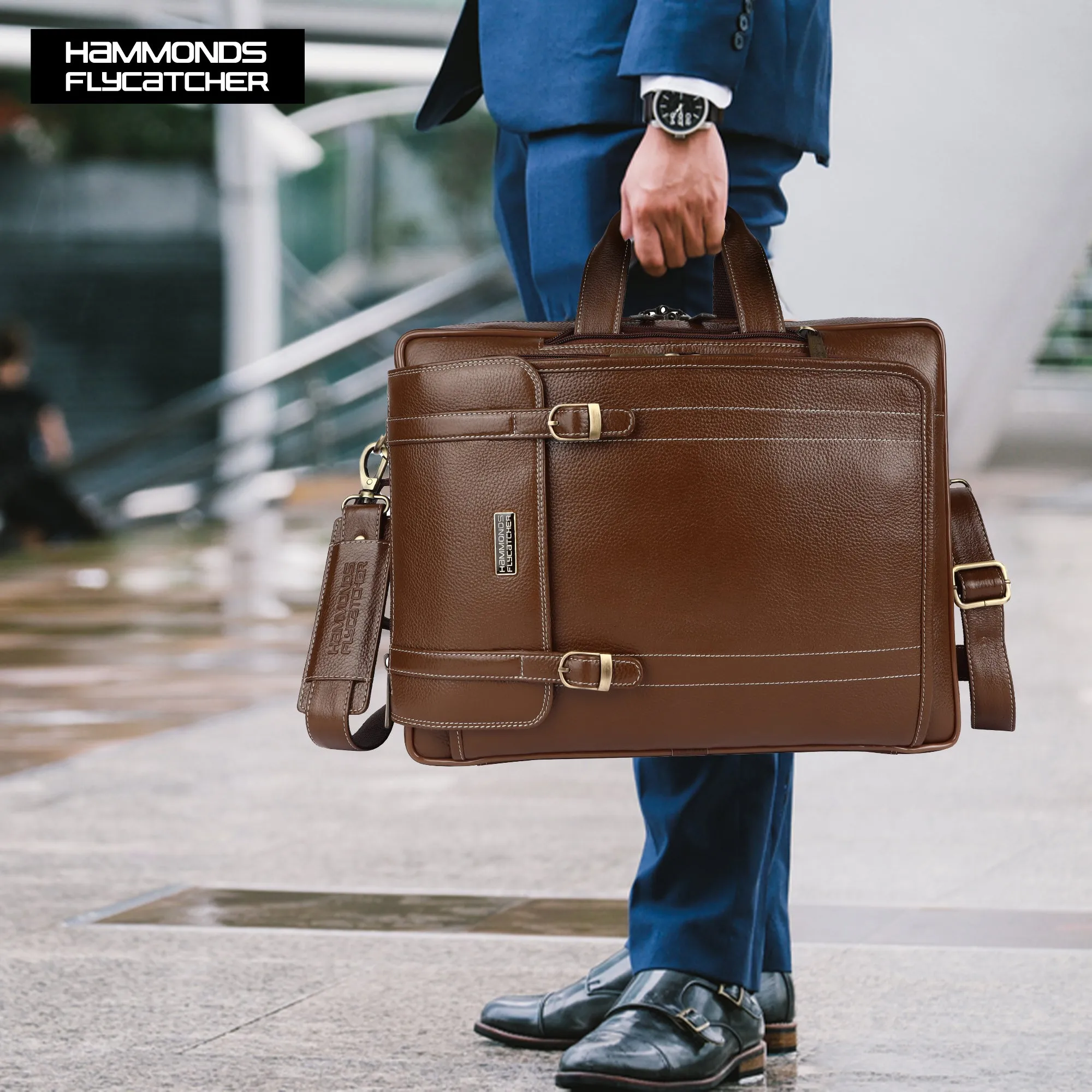 Laptop Bag for Men - Genuine Leather Office Bag - Fits upto 16 Inch Laptop/MacBook - Messenger Bag