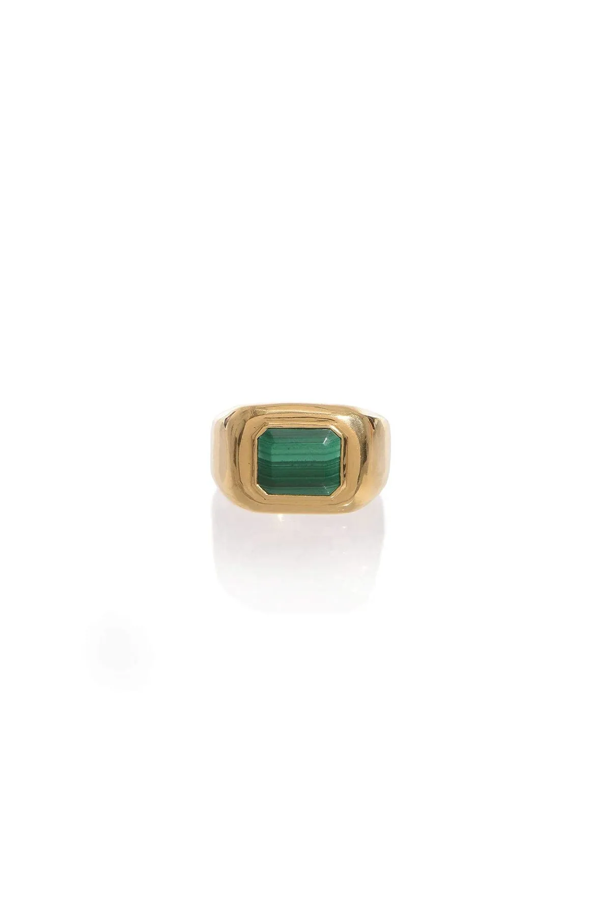 Large Ring in 18K Gold & Malachite Stone