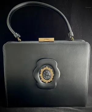 Late 50s/ Early 60s Black Cameo Handbag