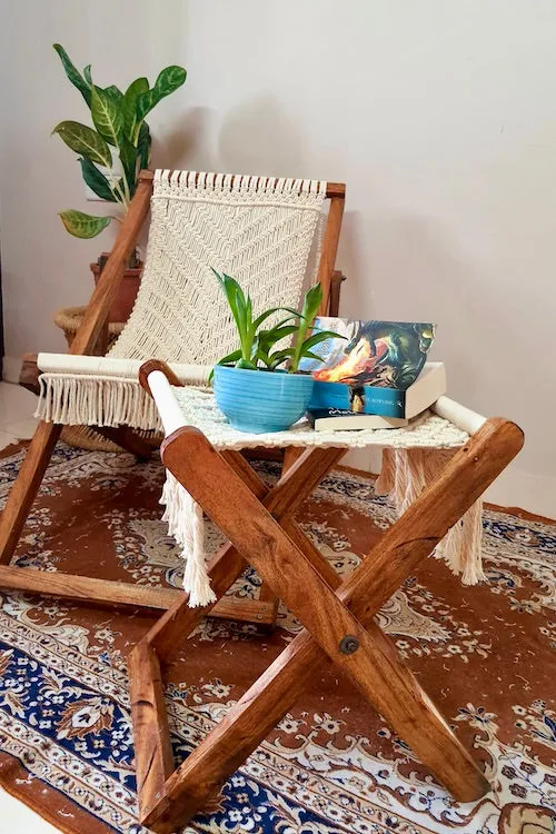 Macrame Foldable Stool