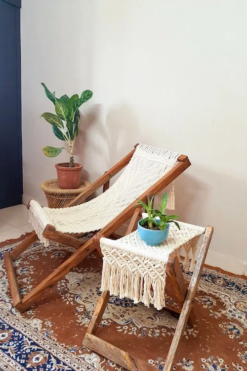 Macrame Foldable Stool