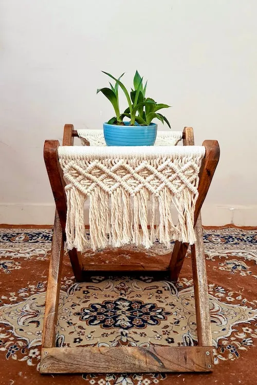 Macrame Foldable Stool