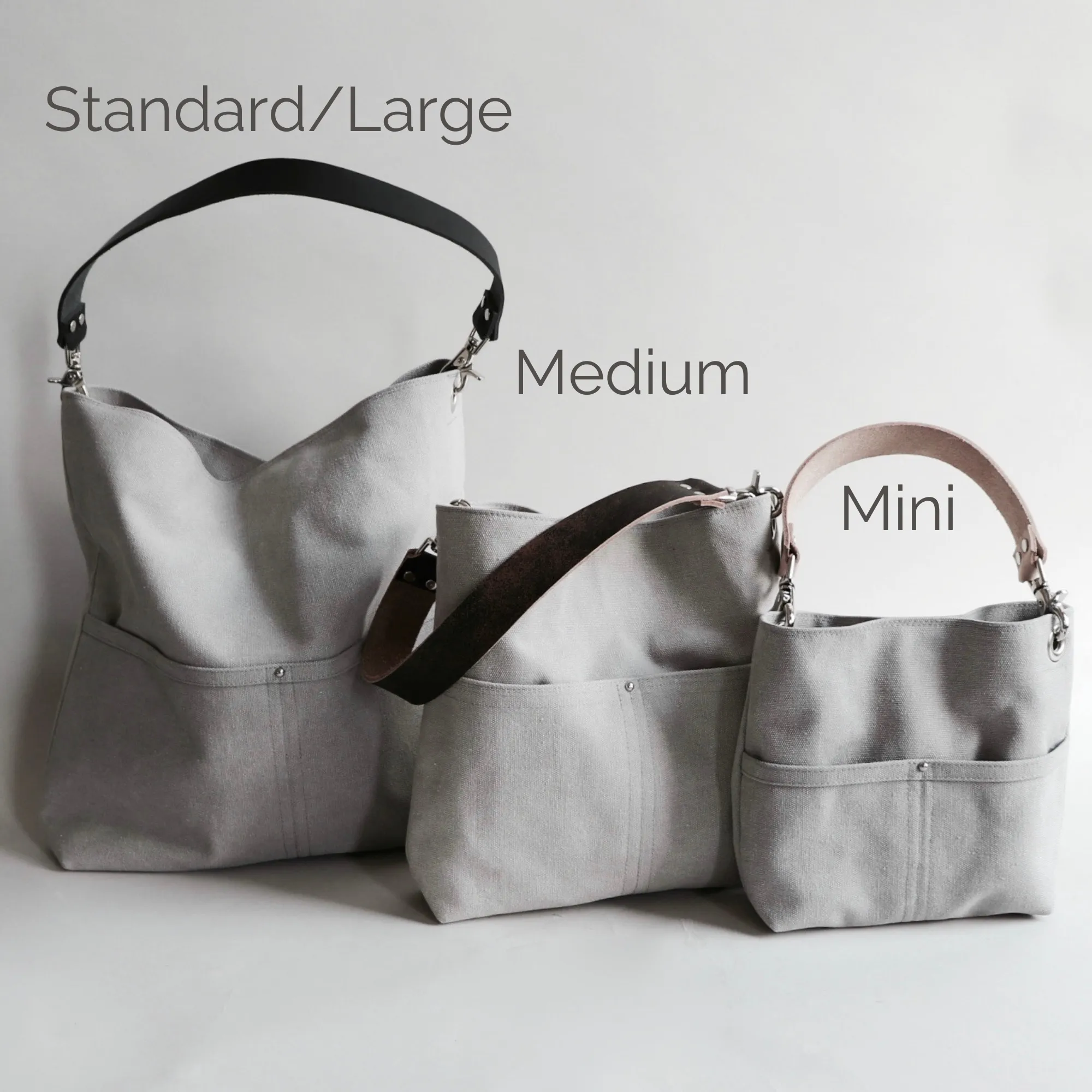 Medium Bucket Bag in Sand Canvas