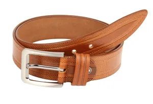 Mens Premium Casual leather Belt 54763 (Tan)