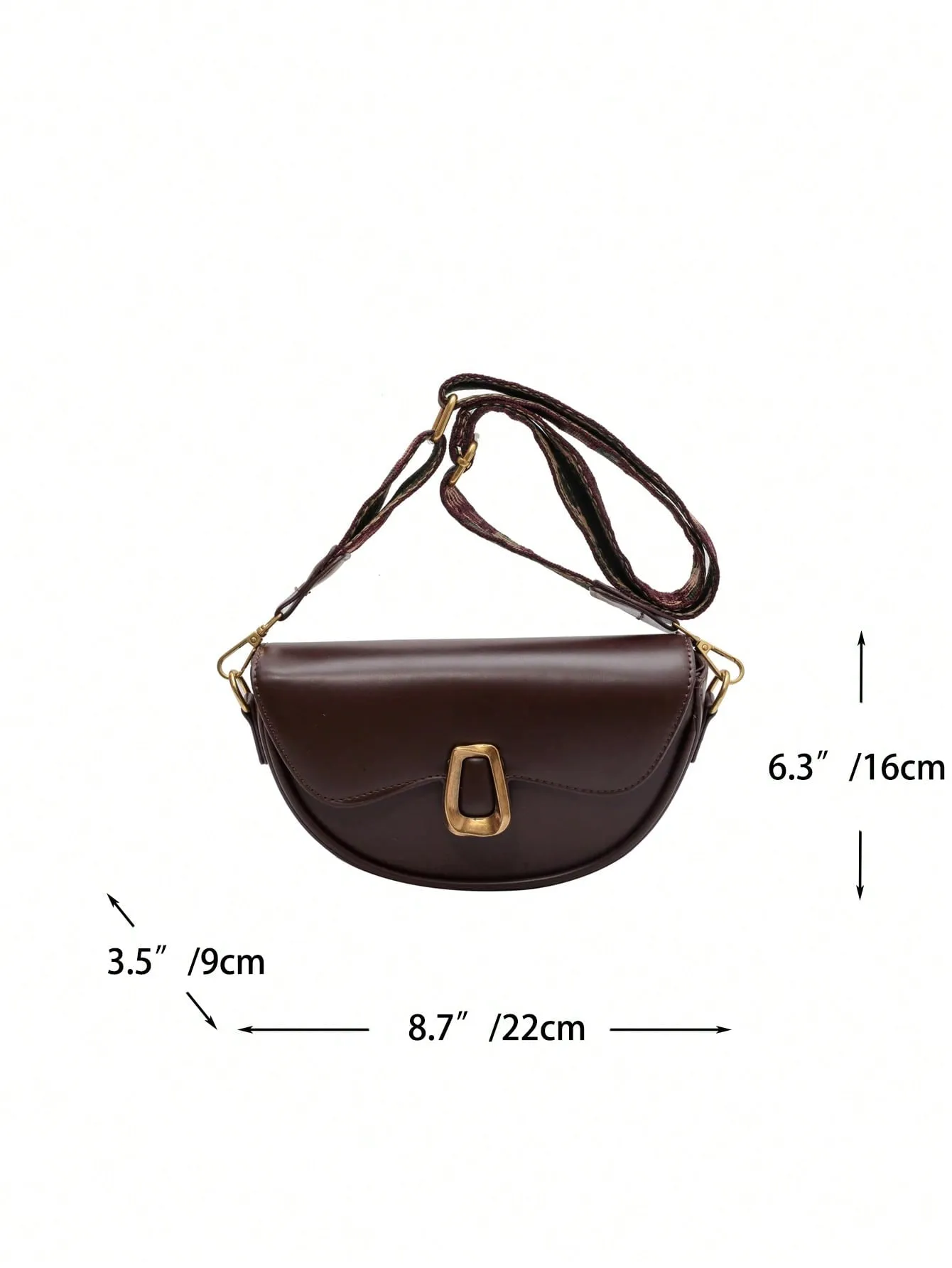 Metal Decor Flap Saddle Bag