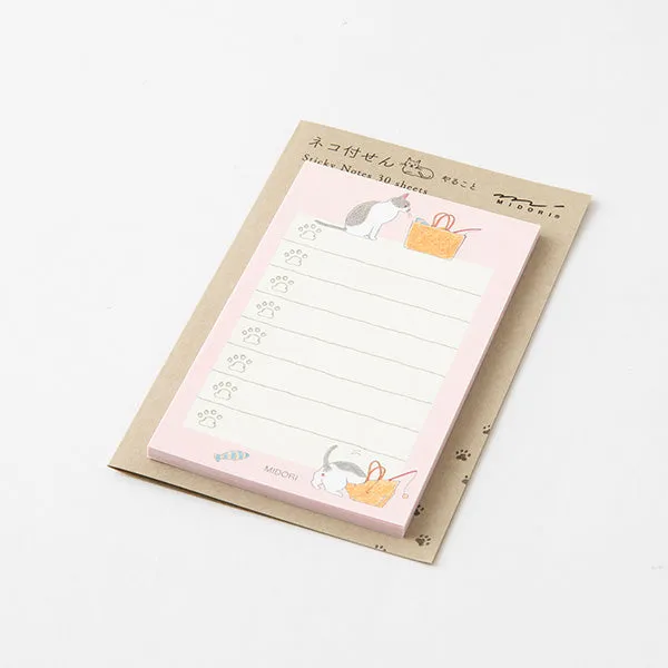 Midori To-do List Sticky Note - Cat Pink - 30 Sheets