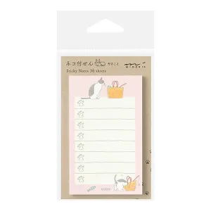 Midori To-do List Sticky Note - Cat Pink - 30 Sheets