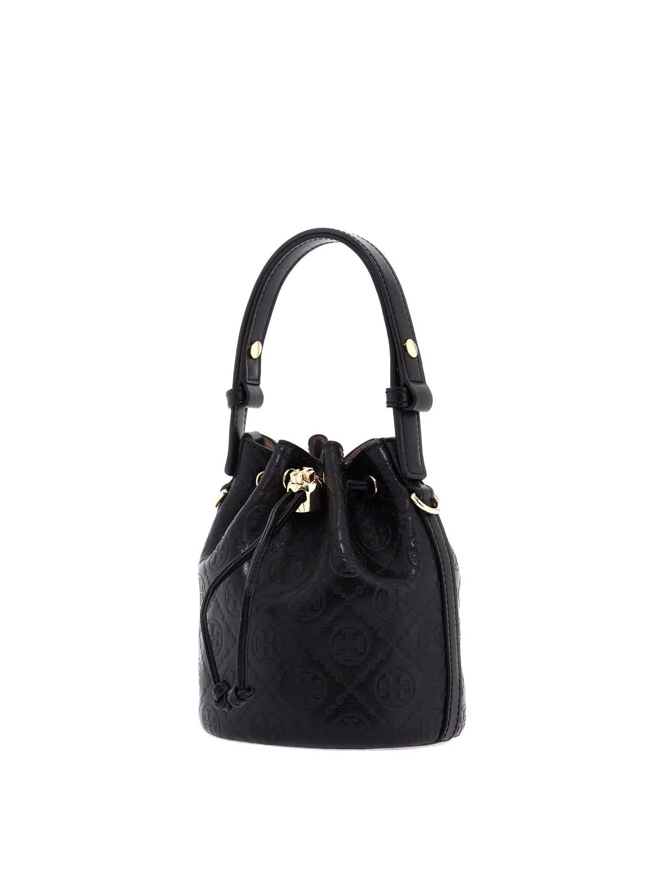 Mini T Monogram Leather Bucket Bag