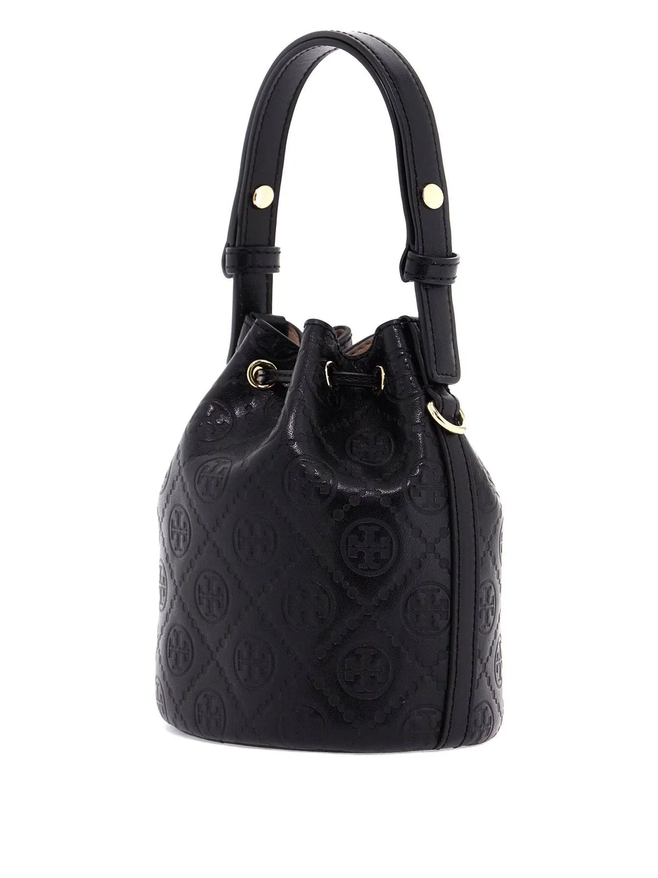 Mini T Monogram Leather Bucket Bag