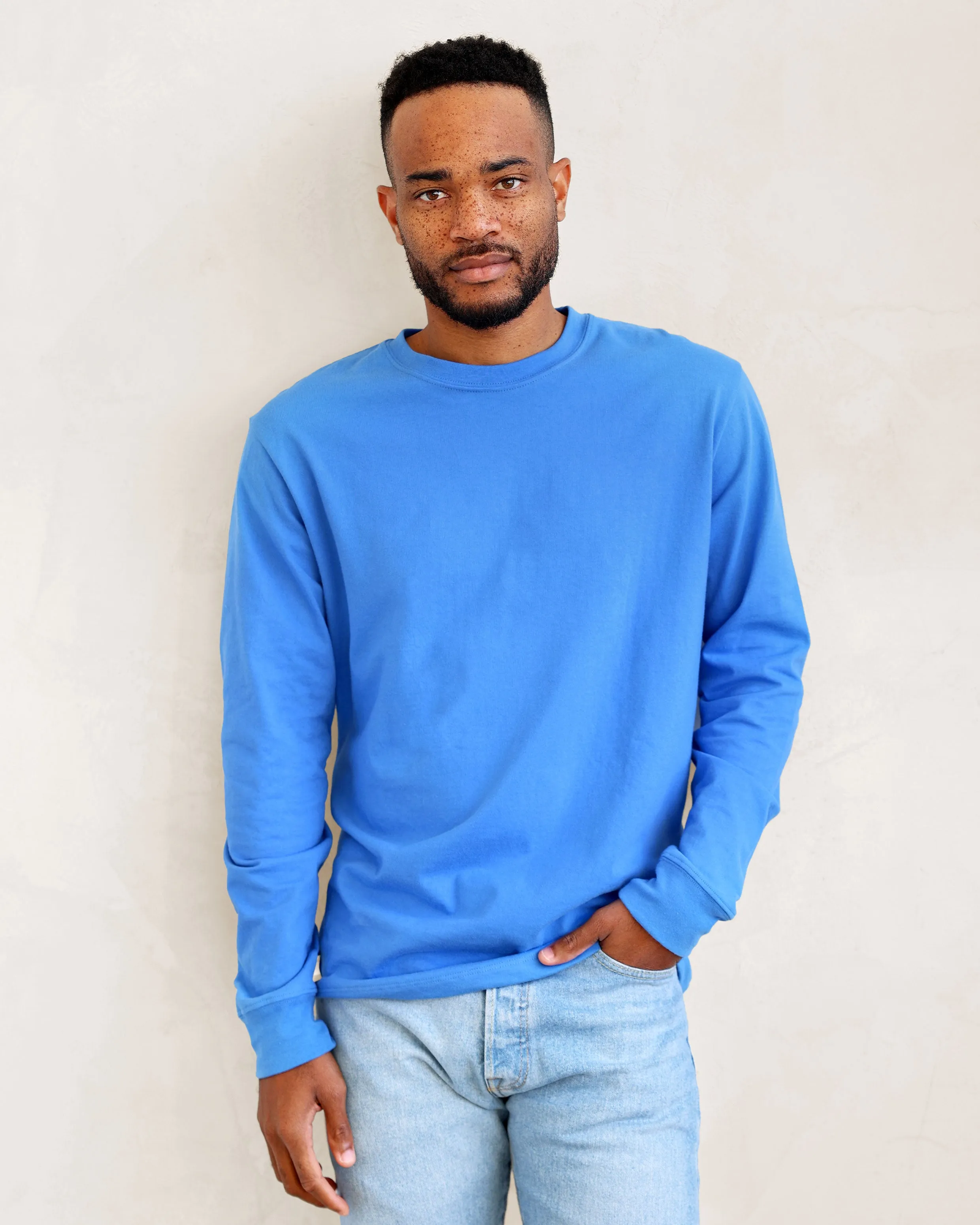 Monday Long Sleeve Tee Super Blue - Unisex