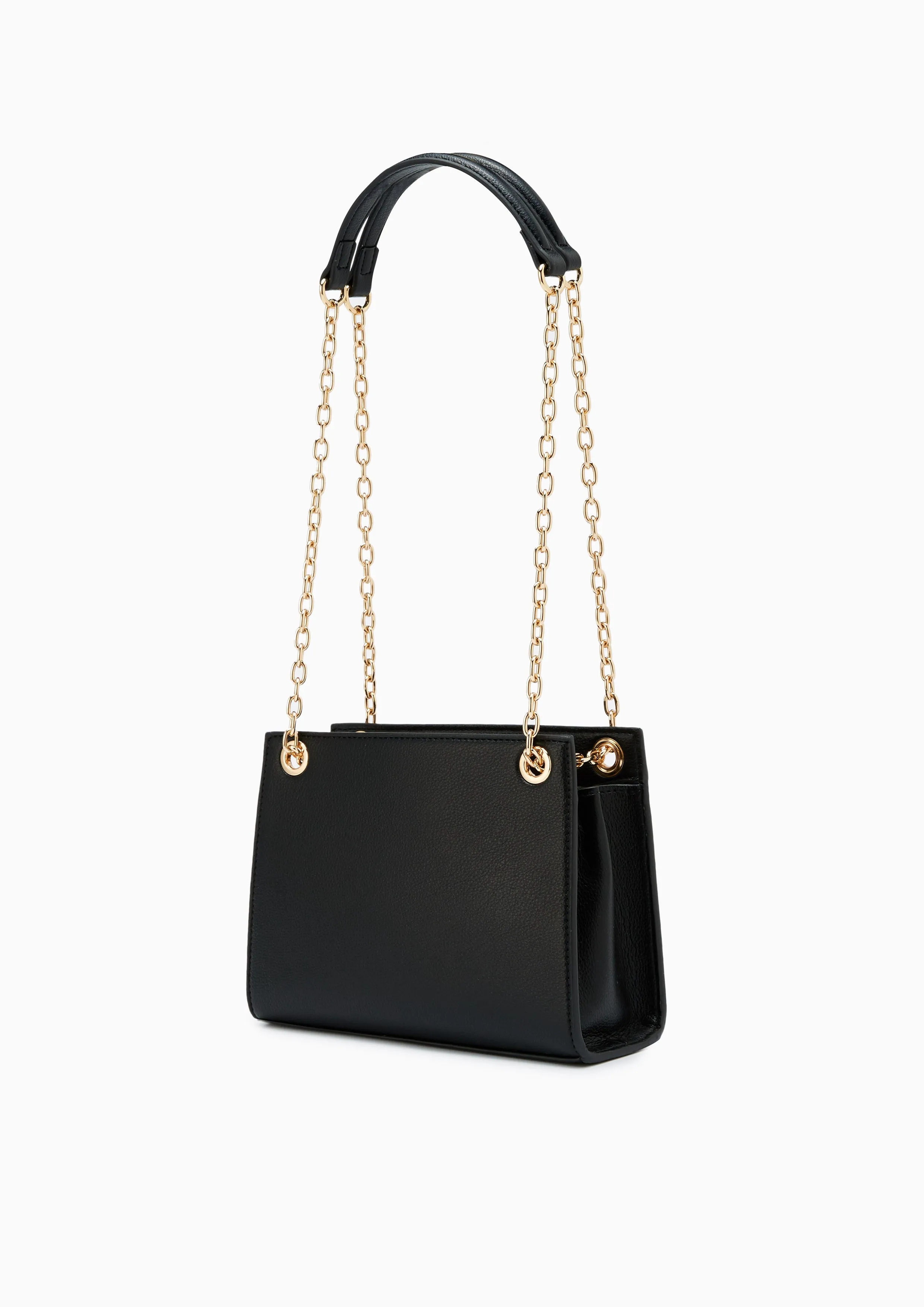 Monica Inf Embossed Shoulder Bag S Black