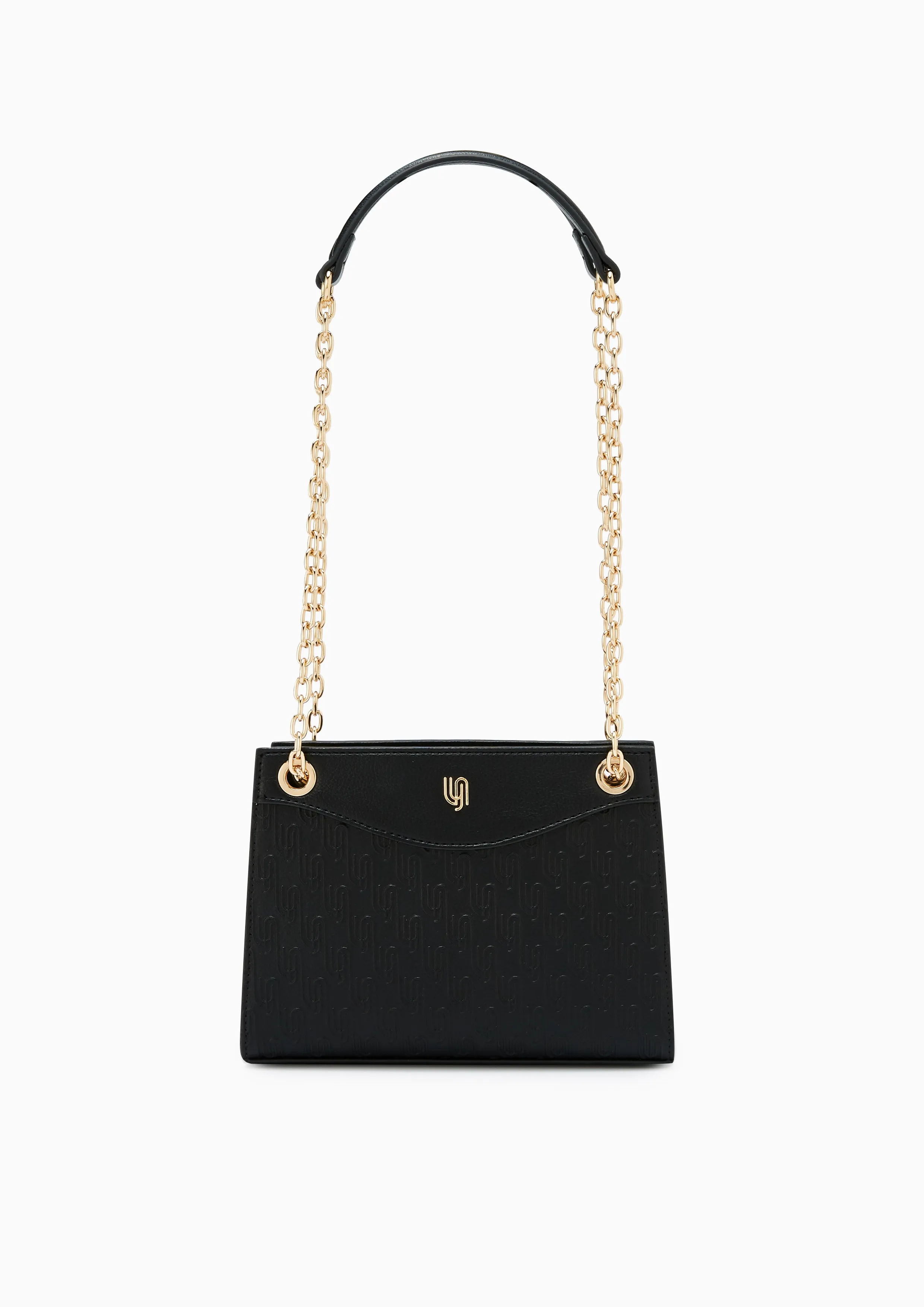 Monica Inf Embossed Shoulder Bag S Black