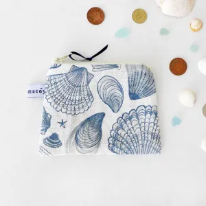 Navy Seashells Pocket Purse