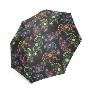 Neon Floral Bears Foldable Umbrella