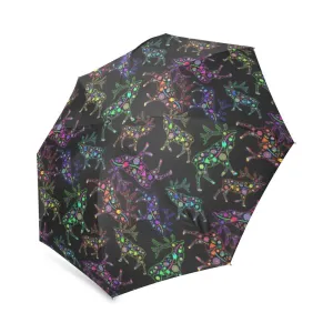 Neon Floral Elks Foldable Umbrella