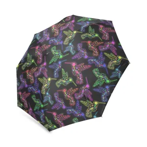 Neon Floral Hummingbirds Foldable Umbrella