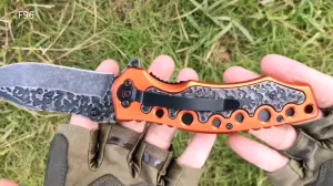 Orange Handle Camping Tactical Hunting Outdoor Foldable Pocket Folding Pakistan Handmade Knives