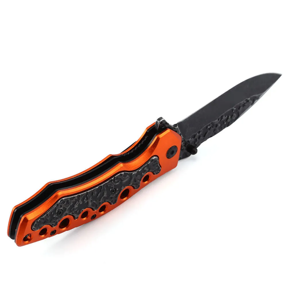 Orange Handle Camping Tactical Hunting Outdoor Foldable Pocket Folding Pakistan Handmade Knives