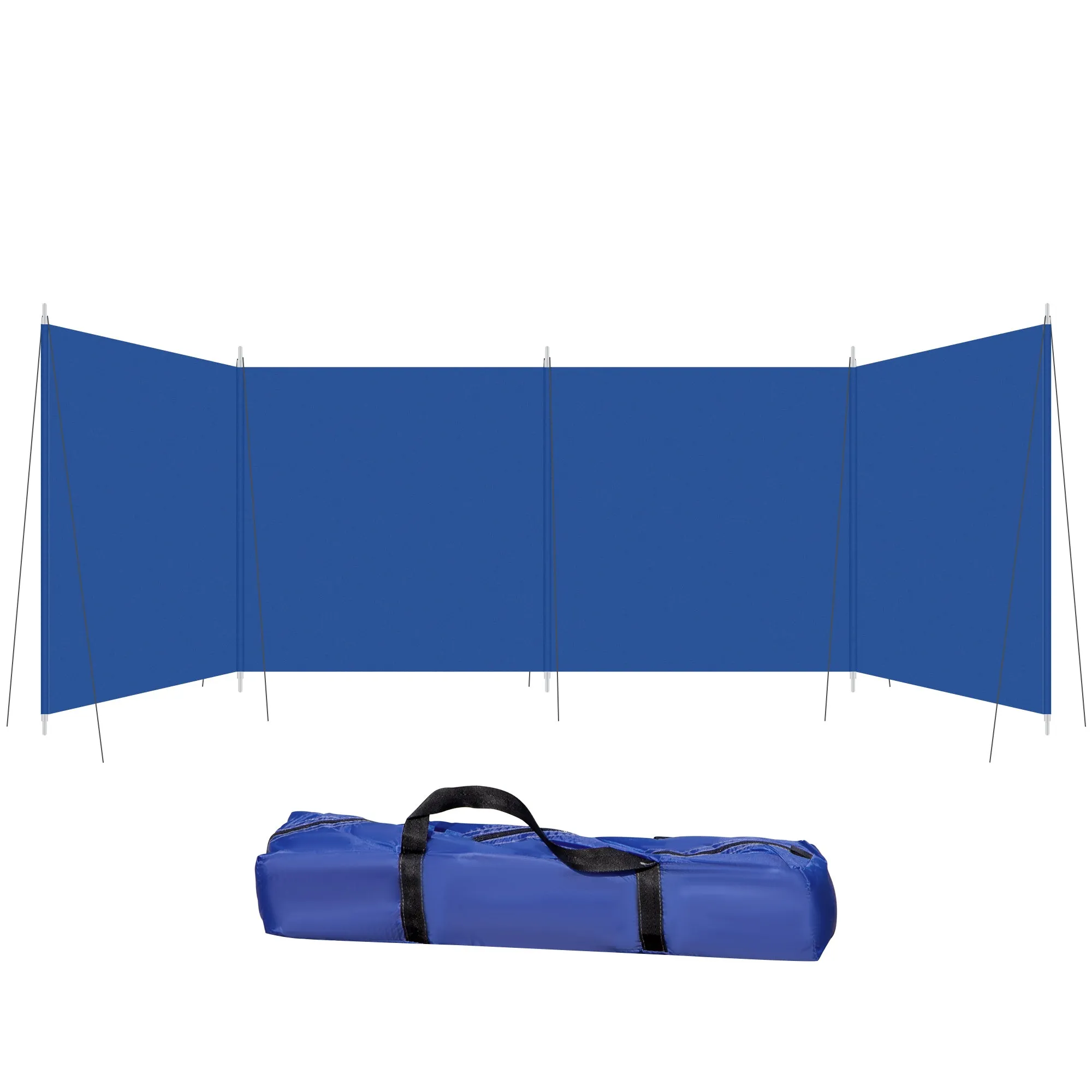 Outsunny Camping Windbreak Portable Wind Blocker Privacy Wall, 6.2m x 1.5m