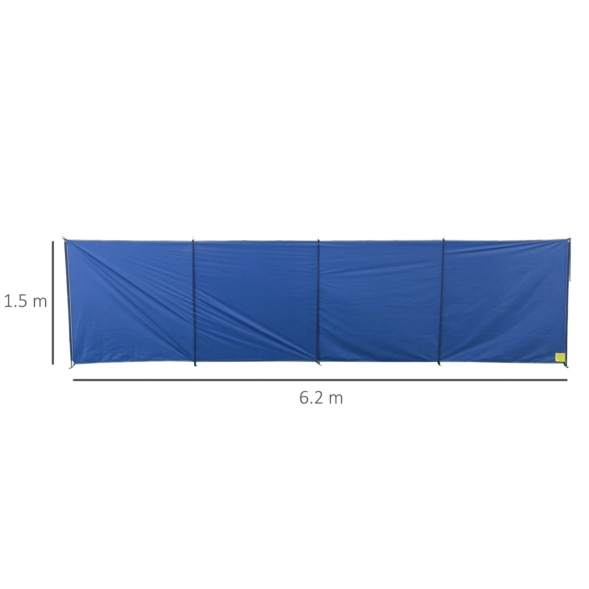 Outsunny Camping Windbreak Portable Wind Blocker Privacy Wall, 6.2m x 1.5m