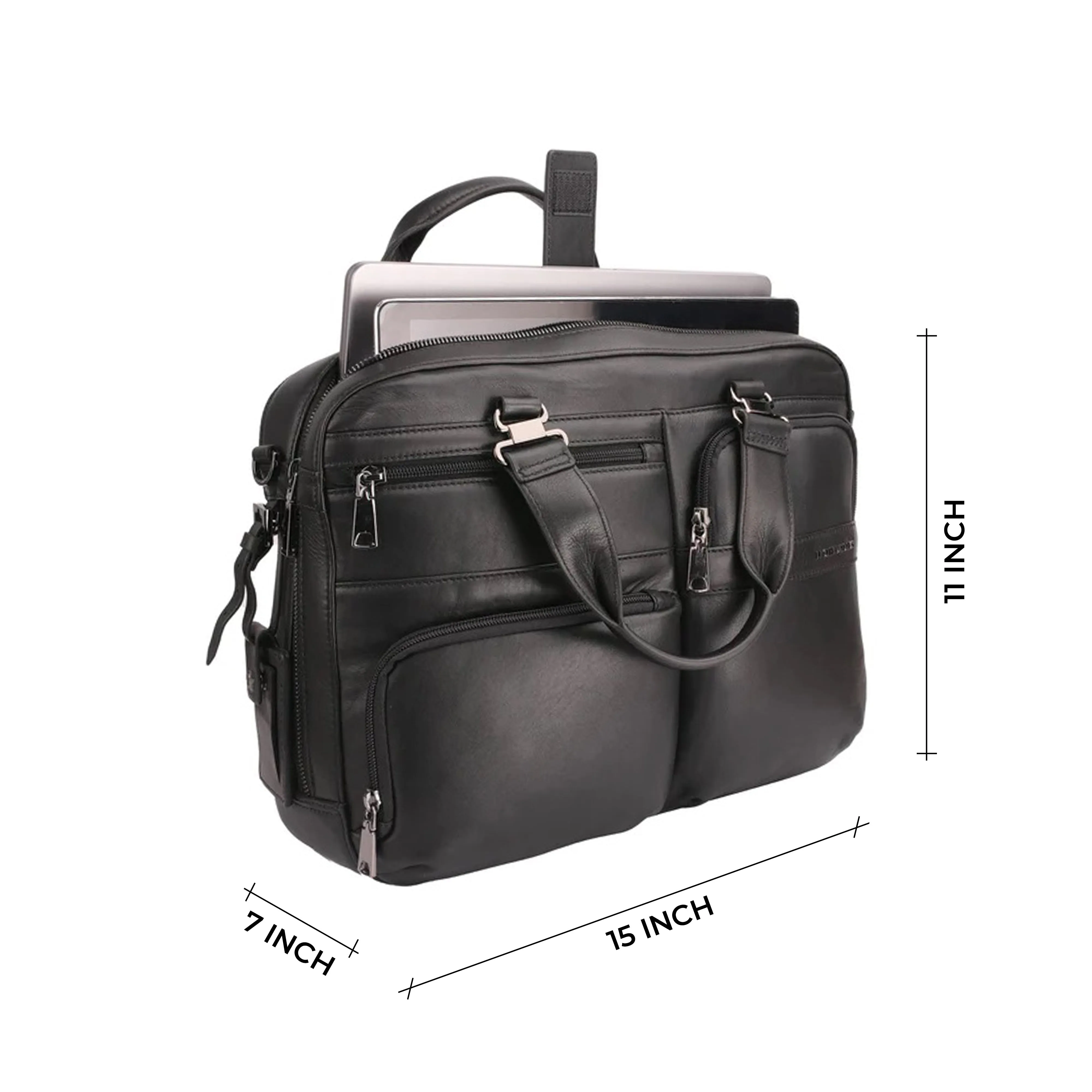 Ready to Ship Luxury Corporate Gift | Jacob Folio Bag | Leather Briefcase for Men | Genuine Leather| Colour: Black