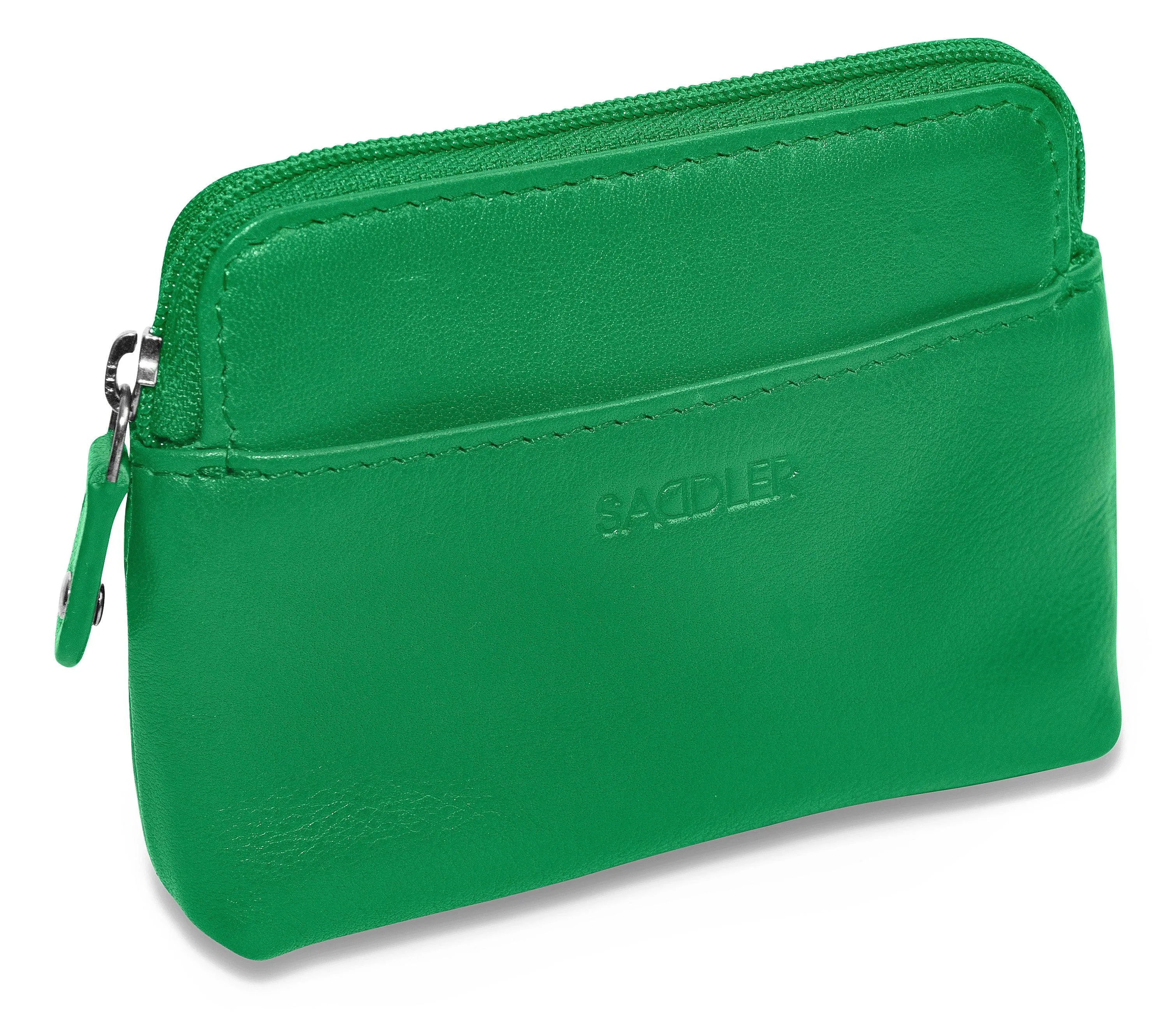 SADDLER PIA Leather Zip Top Card and Coin Key Purse - Compact and Multi-functional - RFID Protected