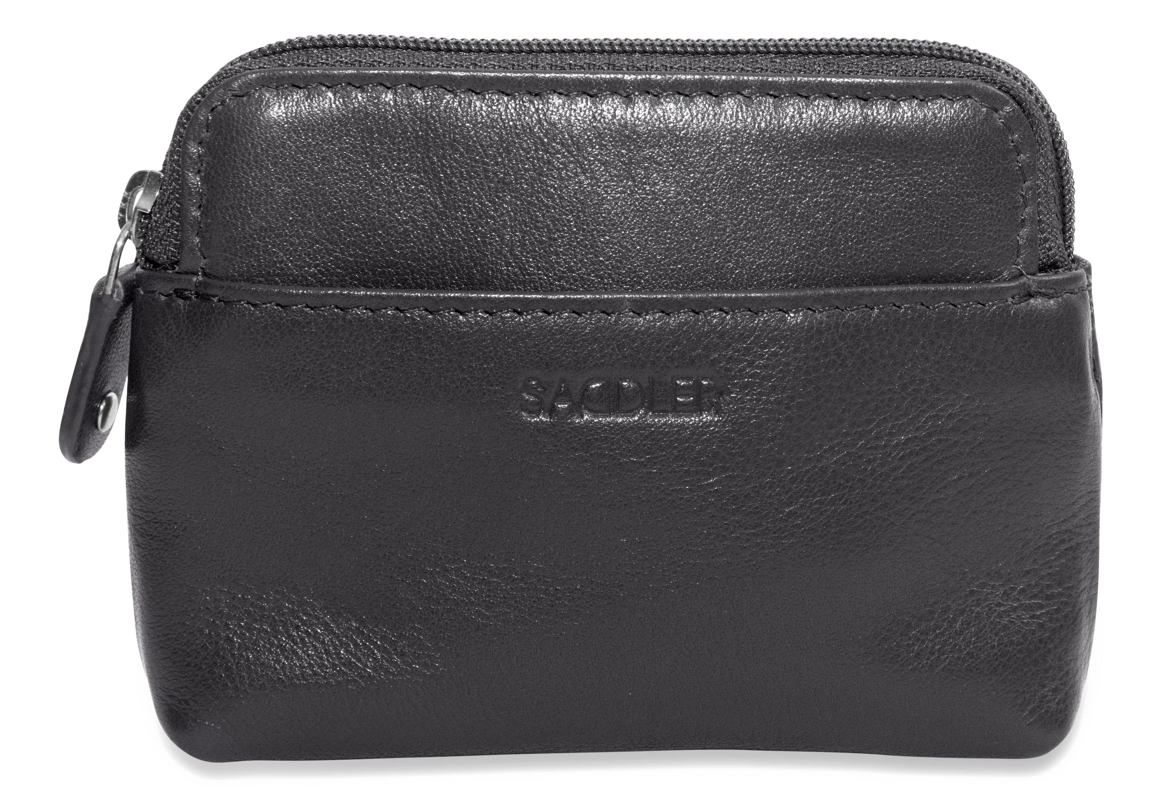 SADDLER PIA Leather Zip Top Card and Coin Key Purse - Compact and Multi-functional - RFID Protected