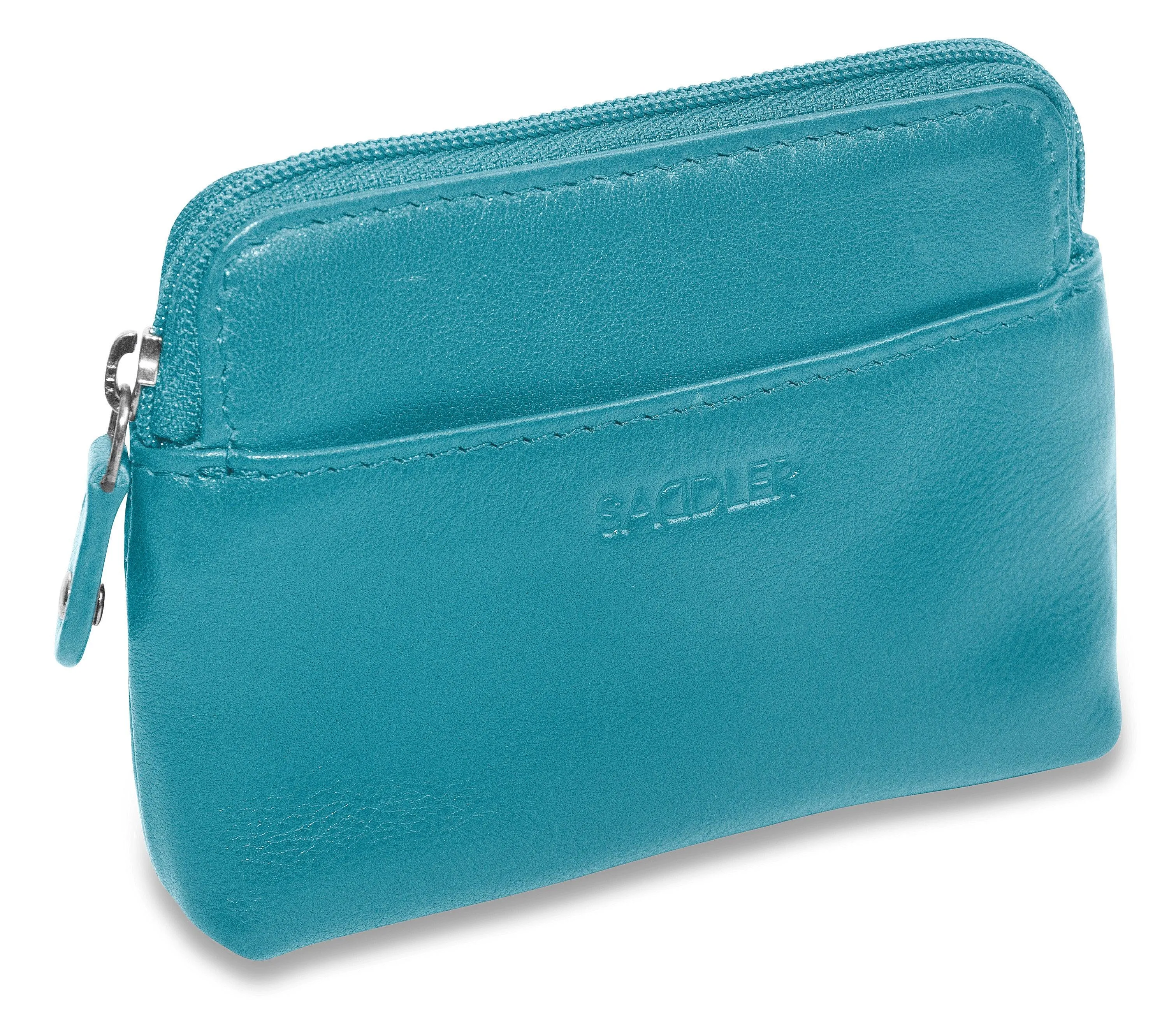 SADDLER PIA Leather Zip Top Card and Coin Key Purse - Compact and Multi-functional - RFID Protected