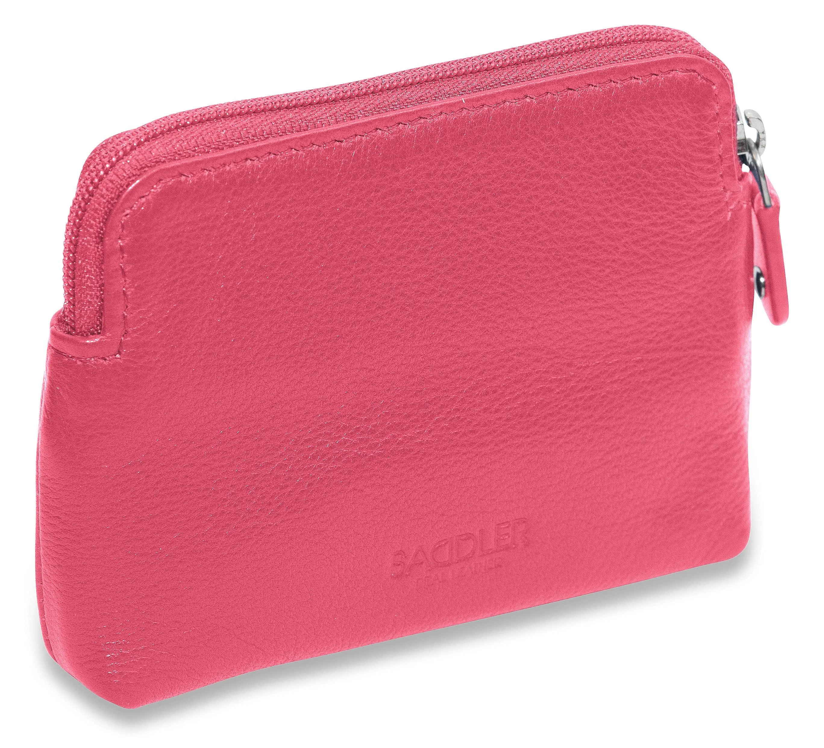 SADDLER PIA Leather Zip Top Card and Coin Key Purse - Compact and Multi-functional - RFID Protected